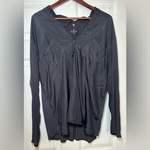 Pete & Greta for T Blouse Womens XL Black Modal Lightweight Minimalist Lagenlook